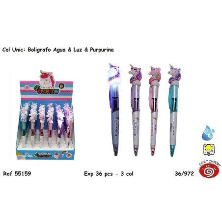 BOLIGRAFO SORT SERIE UNICORNIOS C/LUZ  55159 (36)