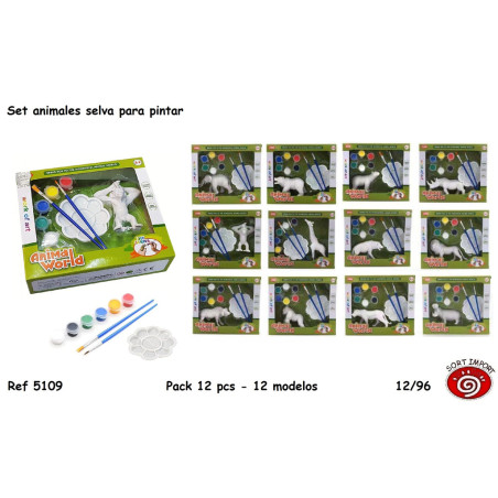 JUEGO SORT ANIMALES PARA PINTAR ESTUCHE C/PALETA Y PINCELES 5109