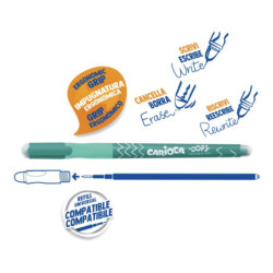 BOLIGRAFO CARIOCA OOPS CAPUCHA BORRABLE VERDE C/12U 43039/04
