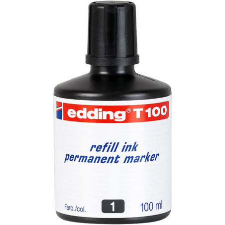 TINTA EDDING T-100 FRASCO 100 ML NEGRO