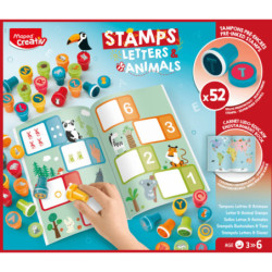 JUEGO MAPED CREATIV SELLOS LETRAS Y ANIMALES 52 SELLOS 907060