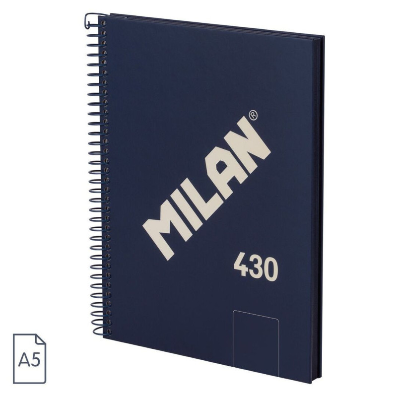 CUADERNO EUROPEAN MILAN A5 PAPEL LISO 120HOJAS DE 95G 430 SINCE 1918 AZUL 57151E80B