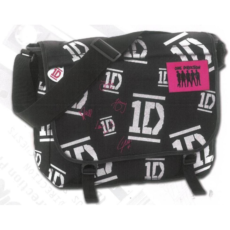 MOCHILA CEG14 1D ONE DIRECTION BANDOLERA 38CM NEGRA 4A7001402FC4 ^