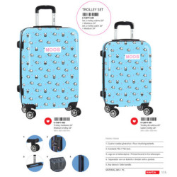 SET 2 TROLLEYS CABINA 20"+ MEDIANO 24" MOOS "PANDA" 612071849 63*40 SAFTA22