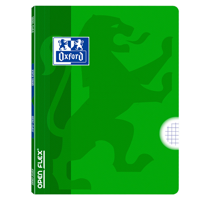 LIBRETA A4+ 48HJ CUADRO 4MM T/PLASTICO OPENXFLEX VERDE OXFORD