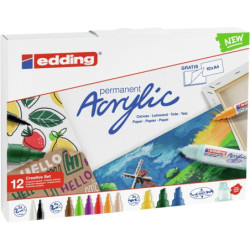 PACK 12 MARCADORES EDDING ACRILICOS SURTIDOS 10CS12B
