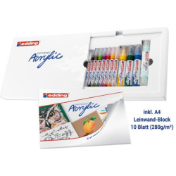PACK 12 MARCADORES EDDING ACRILICOS SURTIDOS 10CS12B