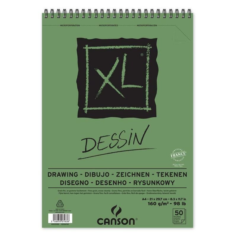 BLOC DIBUJO CANSON XL ESPIRAL DESSIN 160G A-4 BLOC 50H 400039088