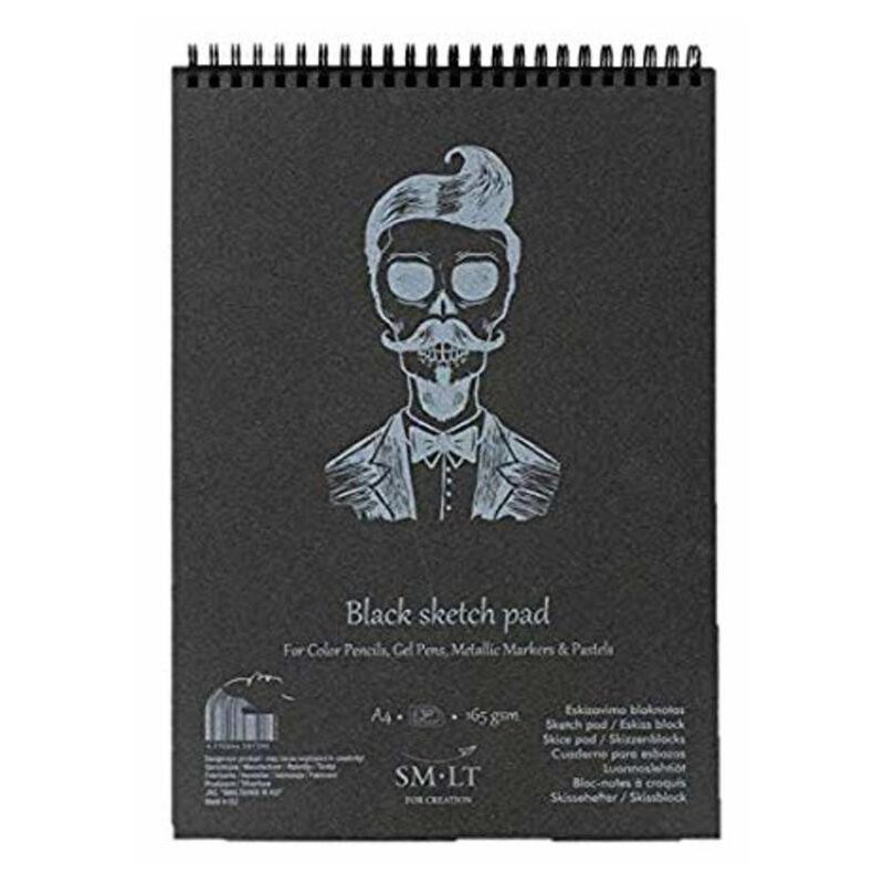 BLOC DIBUJO NEGRO ESPIRAL A-5 20H 165G 5EB-20TS/BLA PRECISION