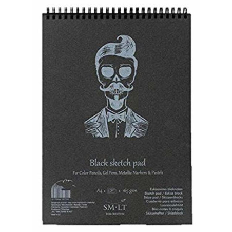 BLOC DIBUJO NEGRO ESPIRAL A-5 20H 165G 5EB-20TS/BLA PRECISION