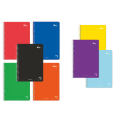CUADERNO XTRA CUARTO 80HJ 63G DOBLE RAYA  2,5 MRG T/CONTRACOLADA 8 COL SURTIDOS PACSA