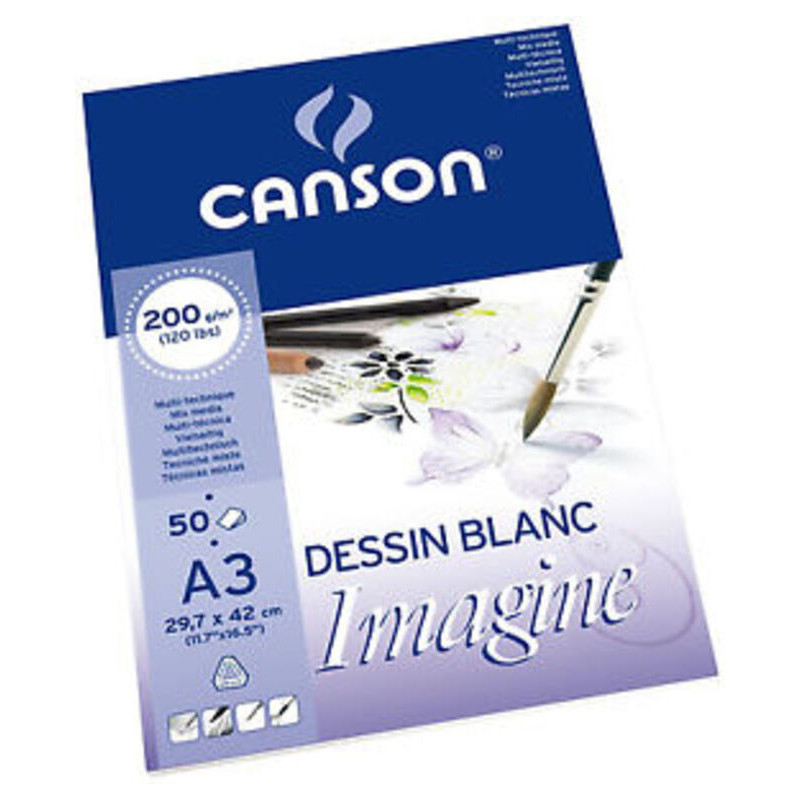 BLOC DIBUJO CANSON IMAGINE FINO A-3 29,7*42 200G ENCOLADO 50H C200006007