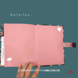 DIARIO CON CLAVE LA VIE EN ROSE FLAMENCO ALEX BOG JC-1001