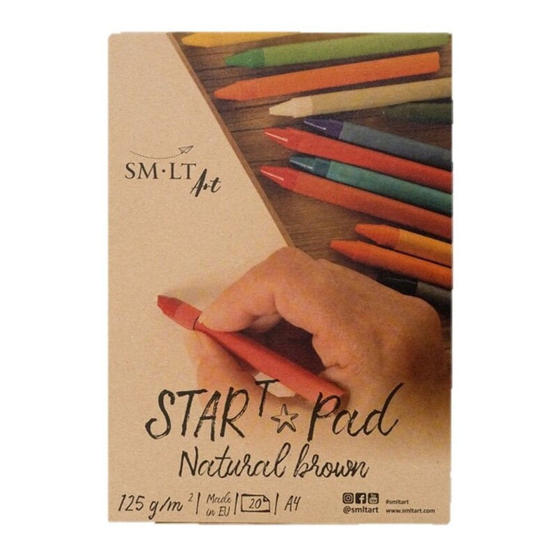 BLOC DIBUJO ENCOLADO KRAFT STAR PAD NATURAL BROWN A-4 20H 125G ES-20(125) PRECISION