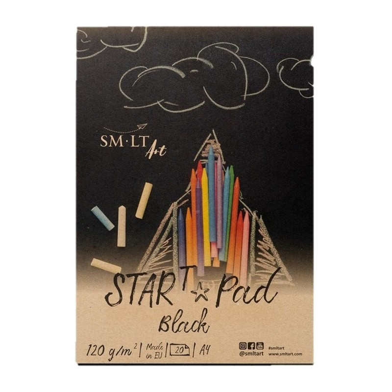 BLOC DIBUJO ENCOLADO NEGRO TEC. SECAS STAR PAD BLACK A-4 20H 120G PS-20 PRECISION