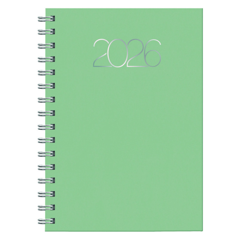 D08-DIETARIO BASE WIRE'O ITAL26 2026 PREMIUM VERDE-B26 D/P 14’5X20’5 CM ESPIRAL 0D0858B26