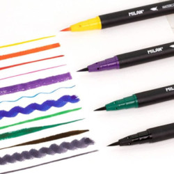 ROTULADOR ACUARELABLE MILAN PUNTA PINCEL CAJA CARTON 12 COLORES 612612S UNIDAD