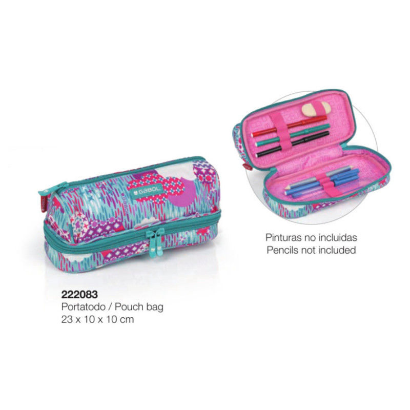 PORTATODO GABOL18 SCHOOL COLOR COFRE DOBLE 23CM 222083