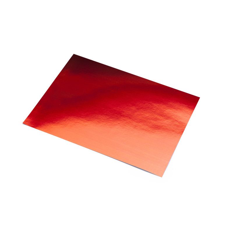 CARTULINA METALIZADA 50*65 ROJO BRILLO PTE 10H