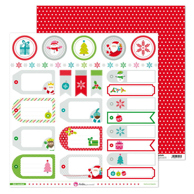 CARTULINA GRAFOPLAS ANITA SCRAP 180G DOBLE CARA FELIZ NAVIDAD 37011326