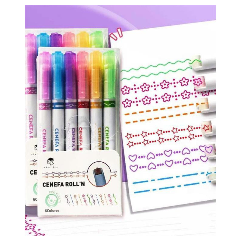 BLISTER 6 ROTULADORES CREATIVE CENEFA ROLLER ALEX BOG AB-0206