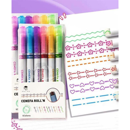 BLISTER 6 ROTULADORES CREATIVE CENEFA ROLLER ALEX BOG AB-0206