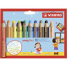 LAPICEROS COLOR STABILO WOODY 3 EN 1 - 10UDS. SURTIDAS + SACAPUNTAS