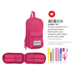 PLUMIER MOCHILA C/4 PORT.LLENOS BLACKFIT8 FRESA SAFTA26 442051747 23X12 UNIDAD