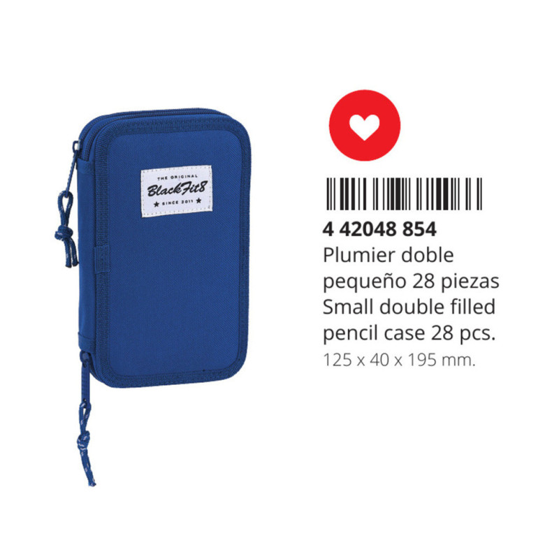 PLUMIER DOBLE PQÑO 28 PCS BLACKFIT8 OXFORD SAFTA26 442048854 19,5X12,5 UNIDAD