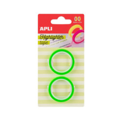 CINTA ADHESIVA FLUORESCENTE DE SUBRAYAR APLI 6MM * 5 METROS 4 COLORES UNIDAD 19665 (EXP 32U)