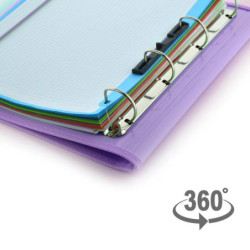 CARPEBLOC 4A 35MM OFFICEBOX PP BORDE TELA C/GOMA MORADO UNIDAD 43205MB