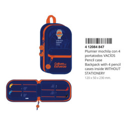 PLUMIER MOCHILA C/4 PORT. VACIO VALENCIA BASKET SAFTA26 412084847 23X12 UNIDAD