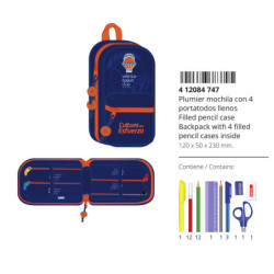 PLUMIER MOCHILA C/4 PORT. LLENOS VALENCIA BASKET SAFTA26 412084747 23X12 UNIDAD