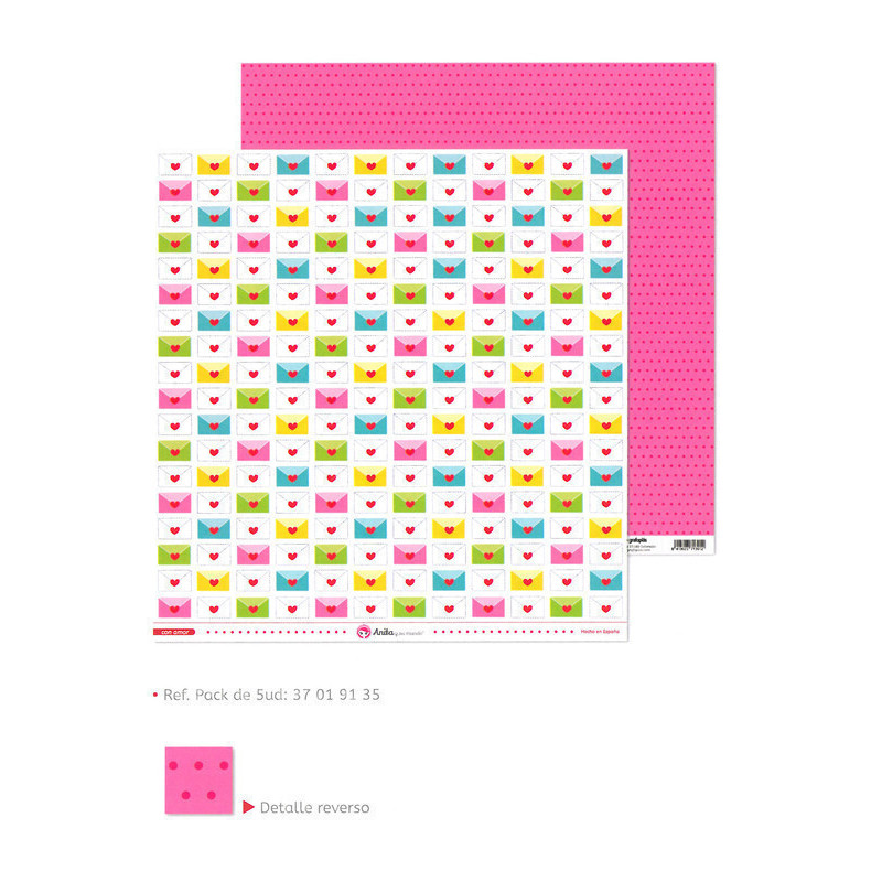 CARTULINA GRAFOPLAS ANITA SCRAP 180G DOBLE CARA CON AMOR 37019135