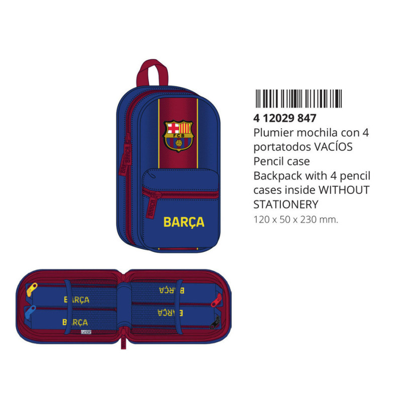 ESTUCHE CREMA MOCHILA C/4 PORT. VACIO F.C.BARCELONA 1ª EQUIP. 20/21 412029847 23*12 SAFTA22