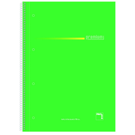 CUADERNO A4 MICROPERFORADO 160HJ 70G LISO T/FORRADA PP SURTIDO PACSA