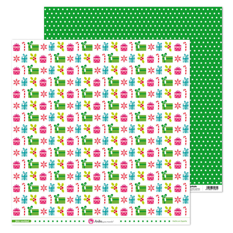 CARTULINA GRAFOPLAS ANITA SCRAP 180G DOBLE CARA FELIZ NAVIDAD 37019764