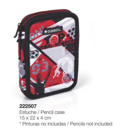 ESTUCHE CREMA DOBLE GABOL18 SCHOOL GAME VACIO 22CM 222507
