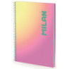 CUADERNO A4 CON ESPIRAL Y TAPA DURA PAPEL CUADRICULADO 90 HOJAS DE 95 GR COLECCIÓN SUNSET ROSA MILAN