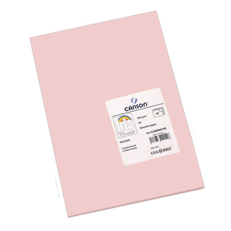 CARTULINA CANSON GUARRO IRIS A-4 ROSA 10 PTE 50U 200040159