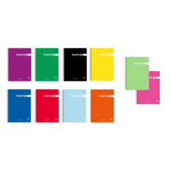 CUADERNO CUARTO 80H 90G CUADRO 4MM MRG T/PP PLASTIPAC SURTIDO PACSA