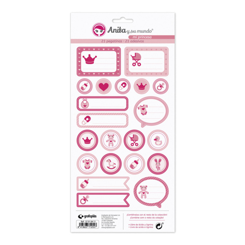 CARTULINA GRAFOPLAS ANITA PACK 5 LAMINAS PEGAT.COLECCIÓN MI PRINCE 37010511