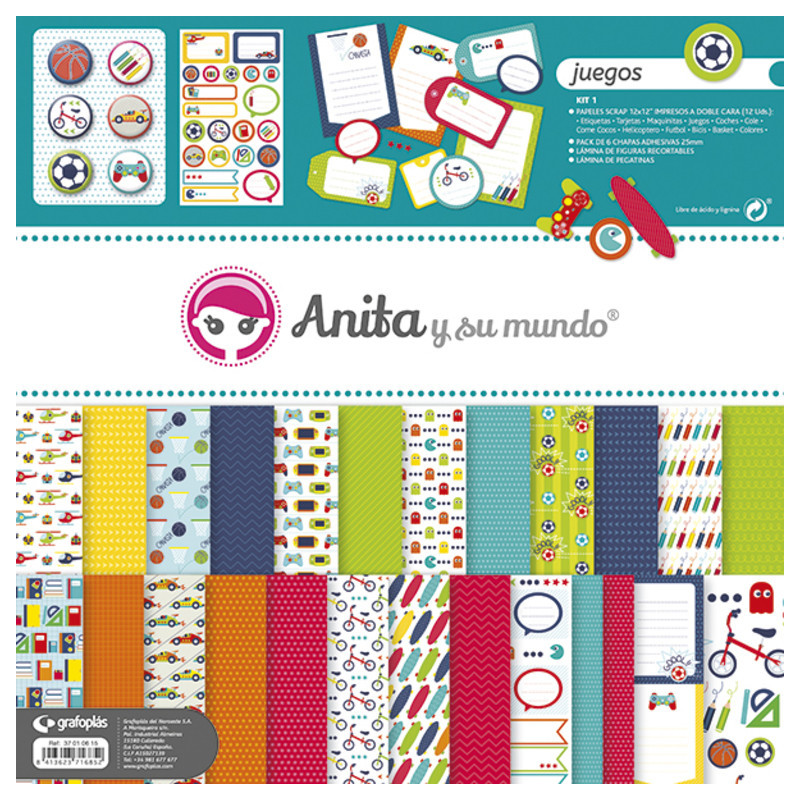 CARTULINA GRAFOPLAS ANITA KIT SCRAP1 COLECCION JUEGOS 37010615