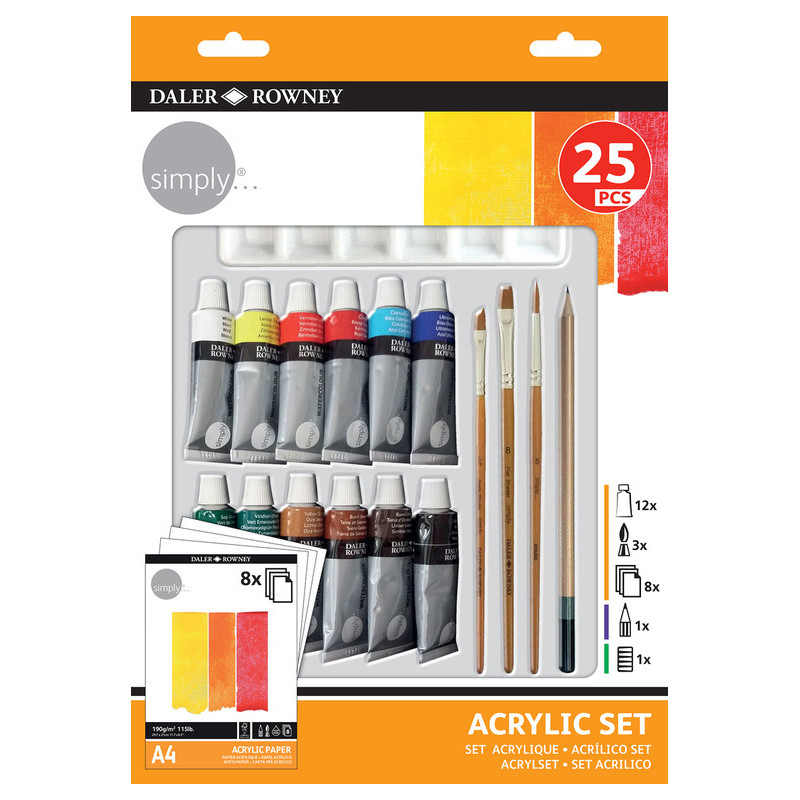 PINTURA DALER ROWNEY ACRILICO SET 25 PIEZAS 12ML 126500410 FILA