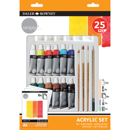 PINTURA DALER ROWNEY ACRILICO SET 25 PIEZAS 12ML 126500410 FILA