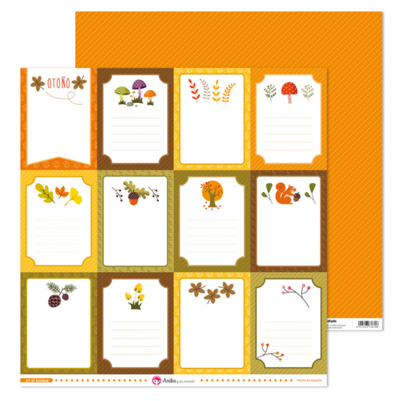CARTULINA GRAFOPLAS ANITA PACK5 PAPEL SCRAP TARJETAS EN EL BOSQUE 37011528