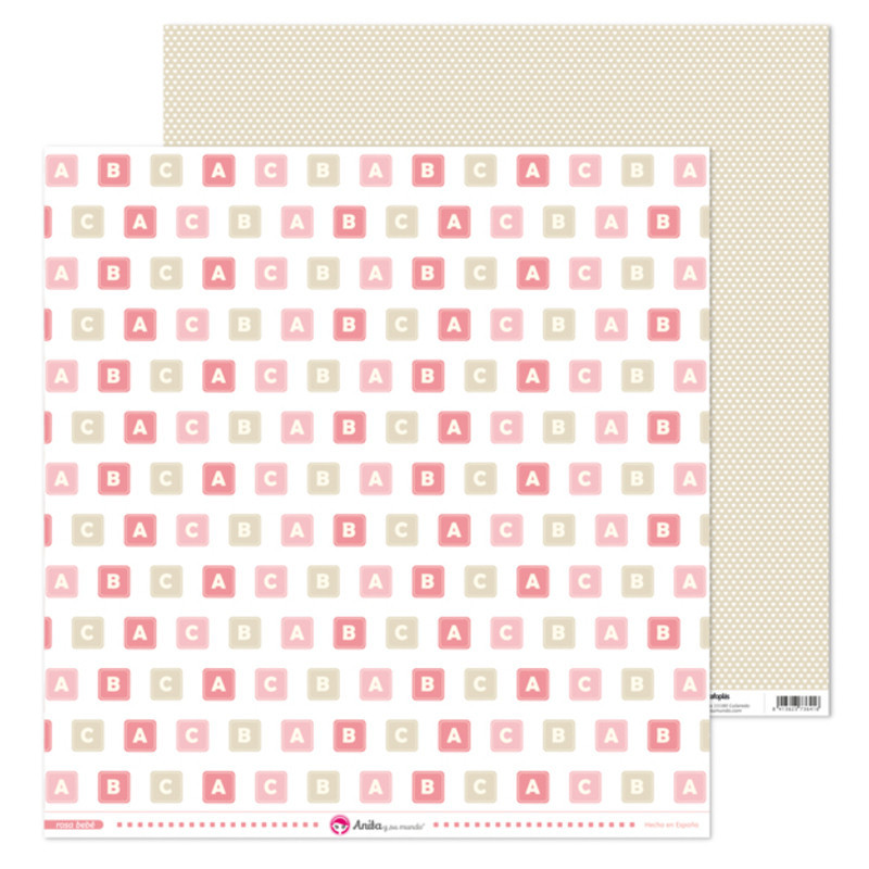 CARTULINA GRAFOPLAS ANITA PACK5 PAPEL SCRAP 12X12CUBOS ROSA BB 37018610