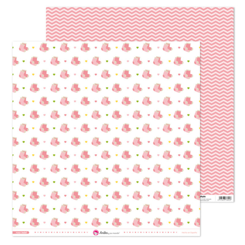 CARTULINA GRAFOPLAS ANITA PACK5 PAPEL SCRAP 12X12CALCETINE ROSA BB 37018611