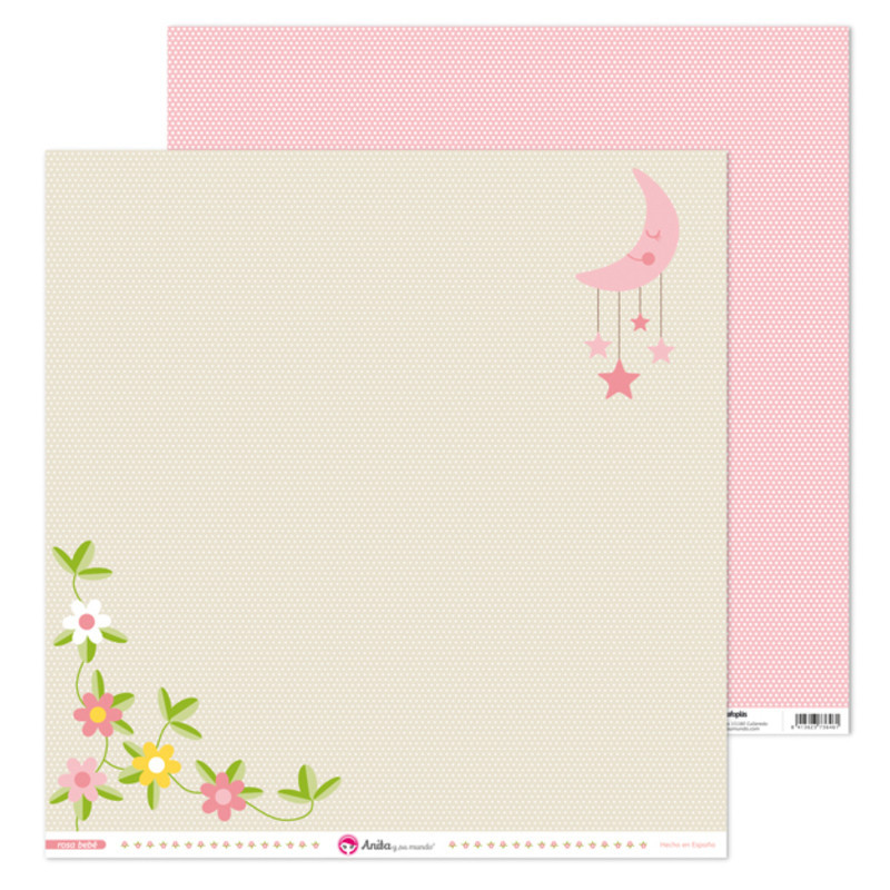 CARTULINA GRAFOPLAS ANITA PACK5 PAPEL SCRAP 12X12LO LUNA ROSA BB 37018615