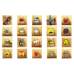 PARCHE PARA MOCHILAS Y PORTATODOS DE SILICONA CAJA 20U SURTIDAS DMM0030